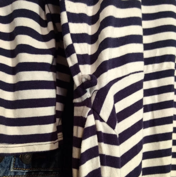 Monteau Black & White Peplum Top Large - Picture 4 of 7